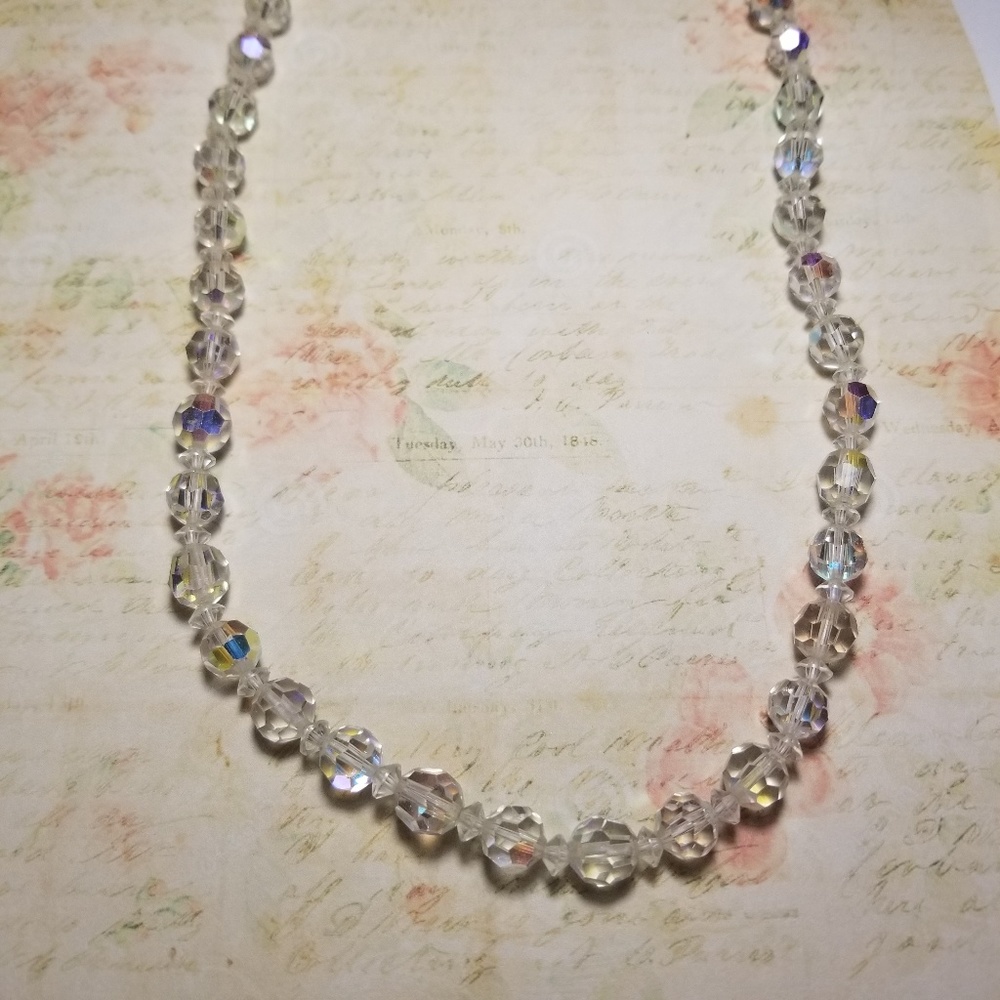 Gorgeous VTG Aurora Borealis Crystal Necklace - Picture 4 of 6